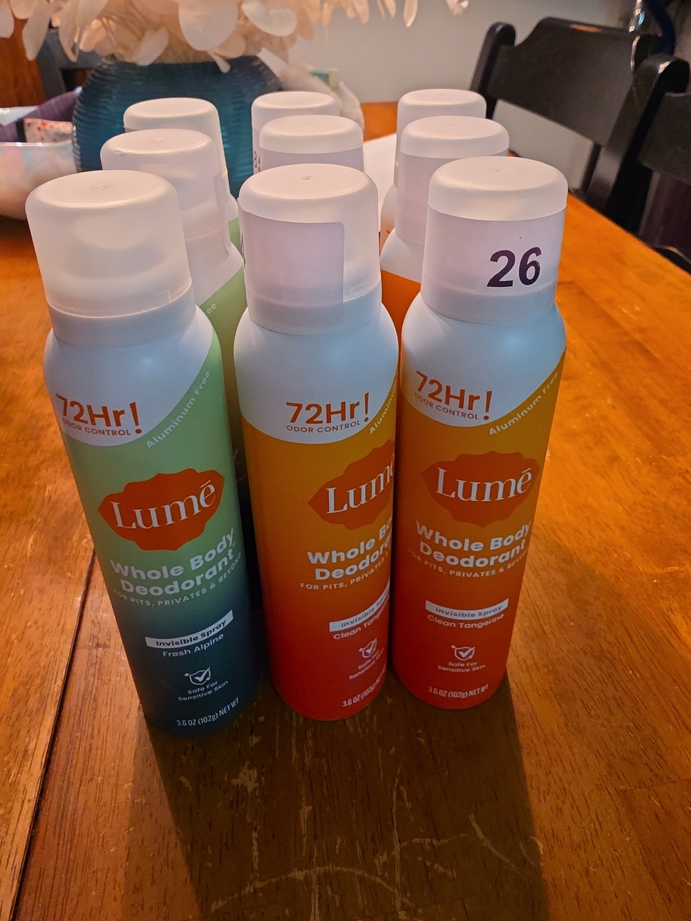 Lume Whole Body Deodorant Spray – Orange & Green Scents (72Hr Odor Control)